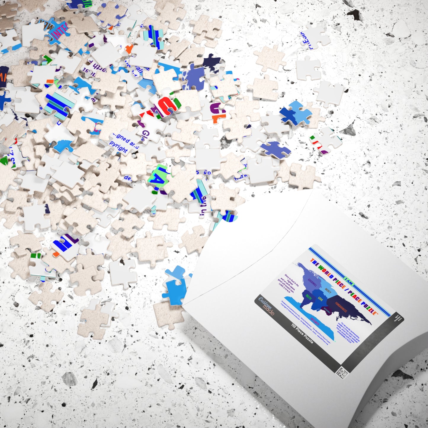 I AM The World Piece / Peace Puzzle - LUKE 2:14 - Jigsaw Puzzle (110 piece)