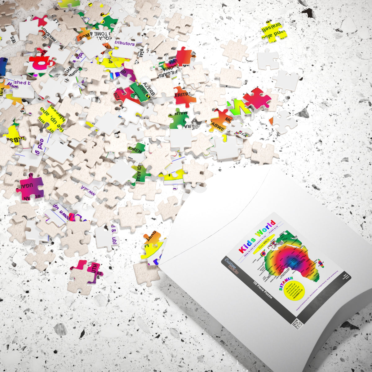 Africa Map Kids Puzzle — Colorful Educational World Puzzle (110 pcs)