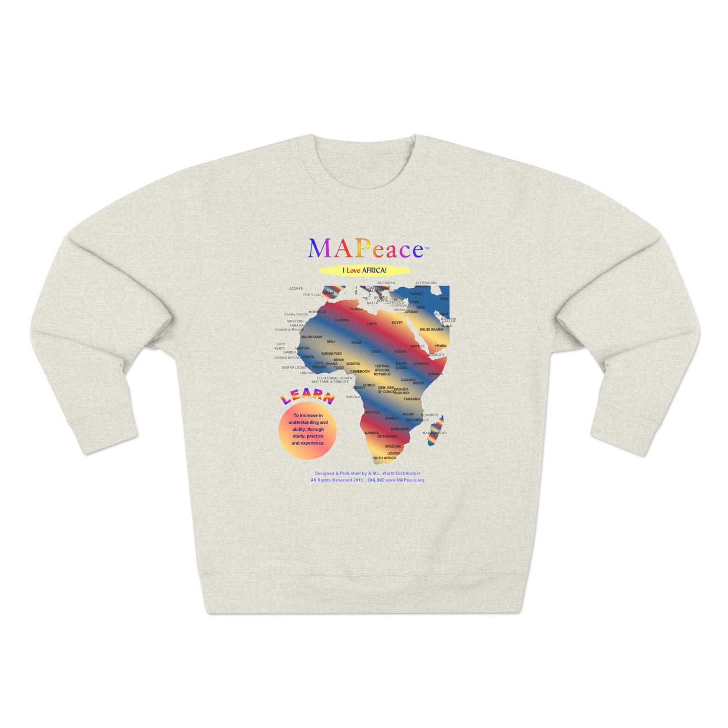 African Map Unisex Sweatshirt, Cozy Fashion, Travel Enthusiasts, Peace Lovers, Educational Apparel, Unique Gift Idea