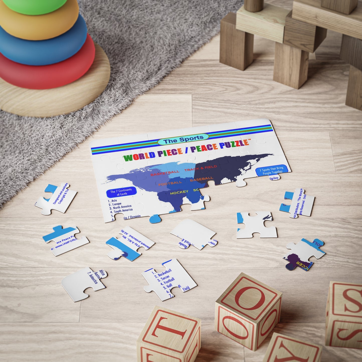 The Sports World Piece Peace Puzzle Kids' Puzzle | 30-Piece Educational Map Puzzle