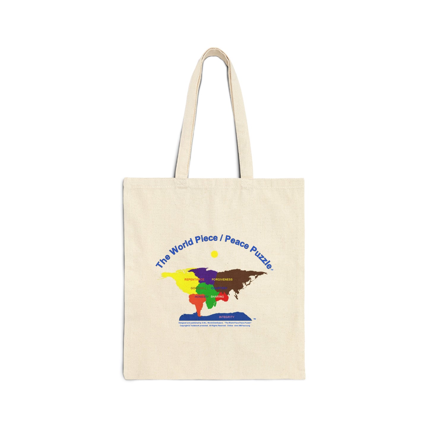 The World Piece Peace Puzzle Cotton Canvas Tote Bag