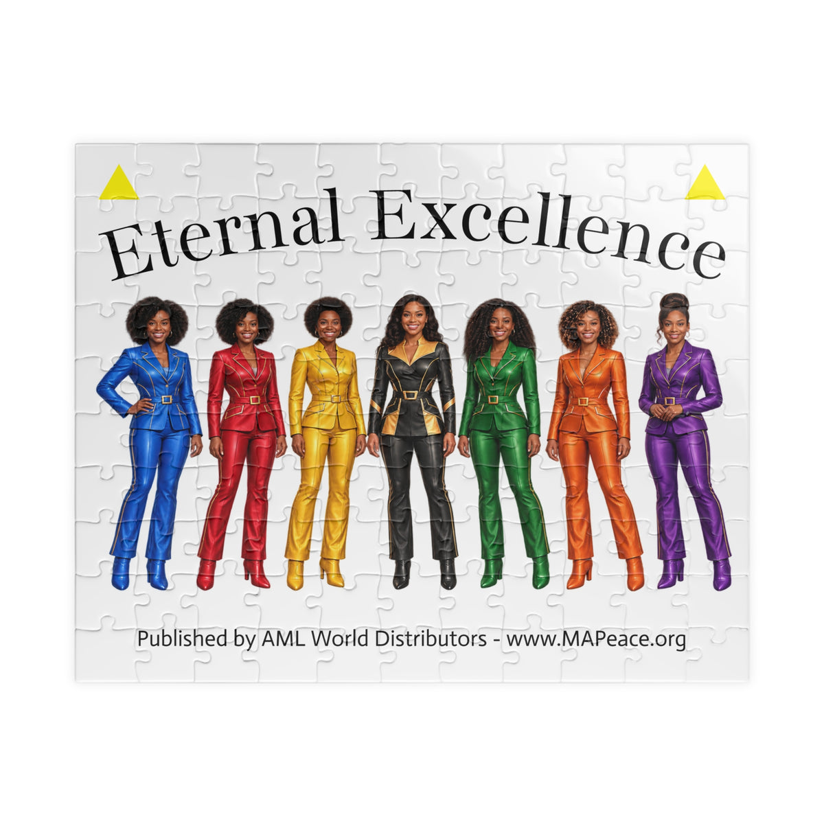 Eternal Excellence Jigsaw Puzzle | Rainbow Suited Women Illustration, 110 Pieces