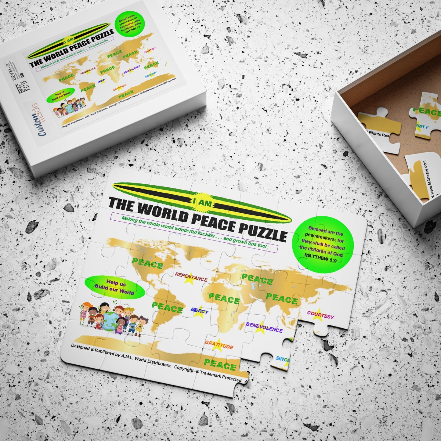 World Peace Puzzle Kids Puzzle | 30-Piece Educational Map