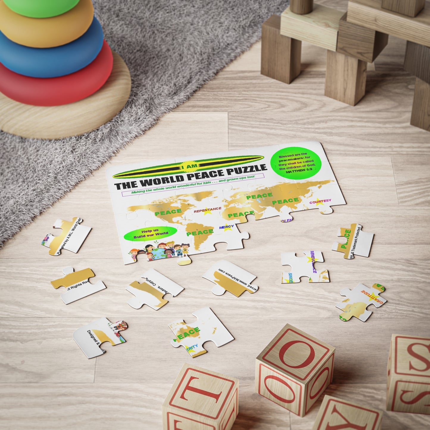 World Peace Puzzle Kids Puzzle | 30-Piece Educational Map