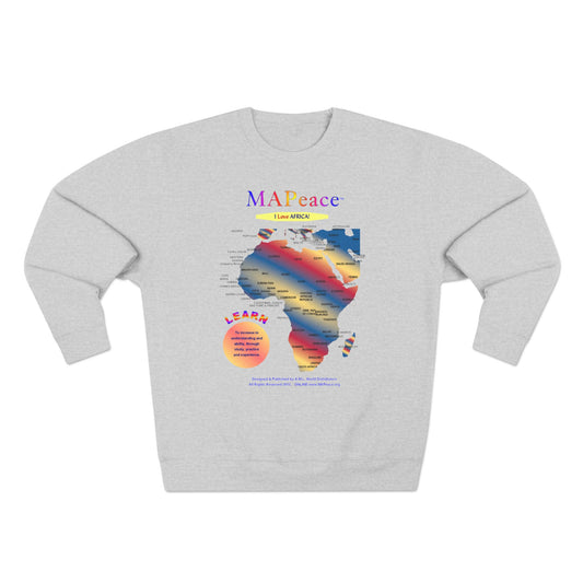 African Map Unisex Sweatshirt, Cozy Fashion, Travel Enthusiasts, Peace Lovers, Educational Apparel, Unique Gift Idea