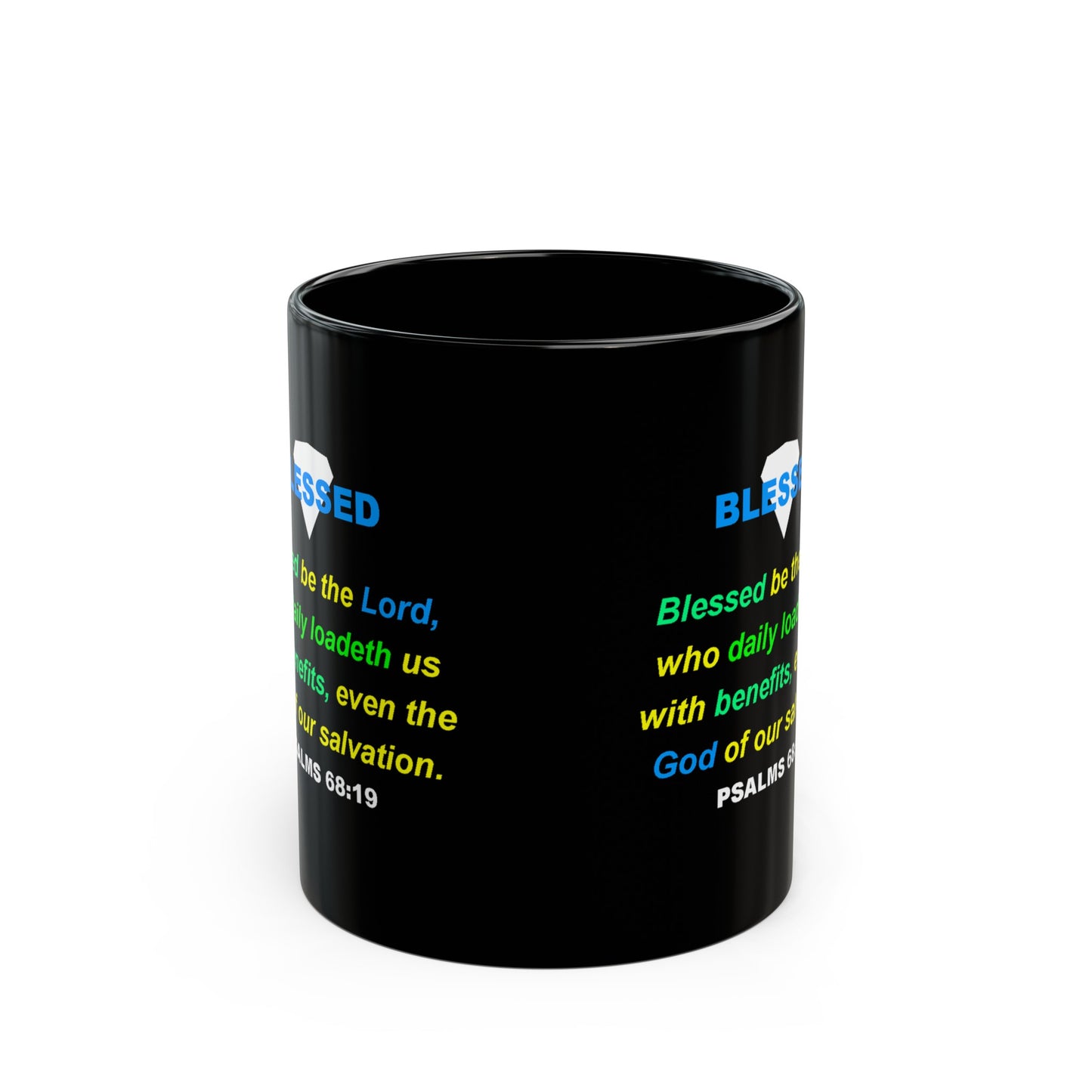 BLESSED - Psalms - 11oz Black Mug