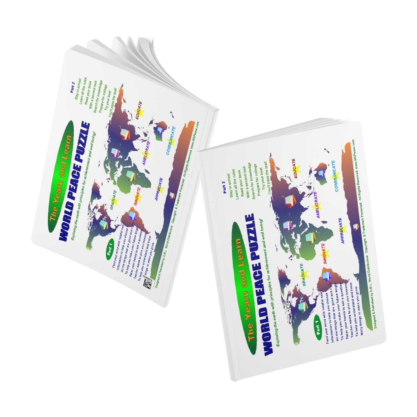 The Yearn & Learn - World Peace Puzzle map journal | Softcover Journal with printed interiors