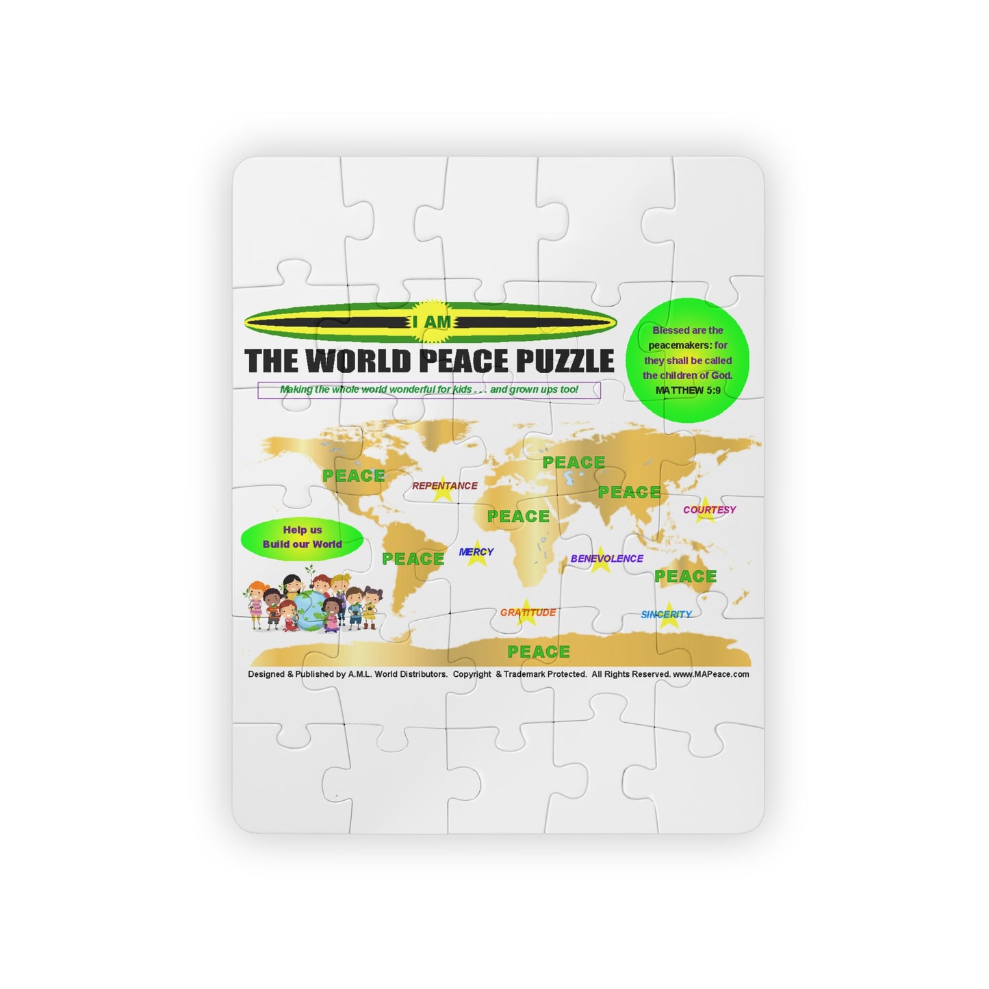 World Peace Puzzle Kids Puzzle | 30-Piece Educational Map