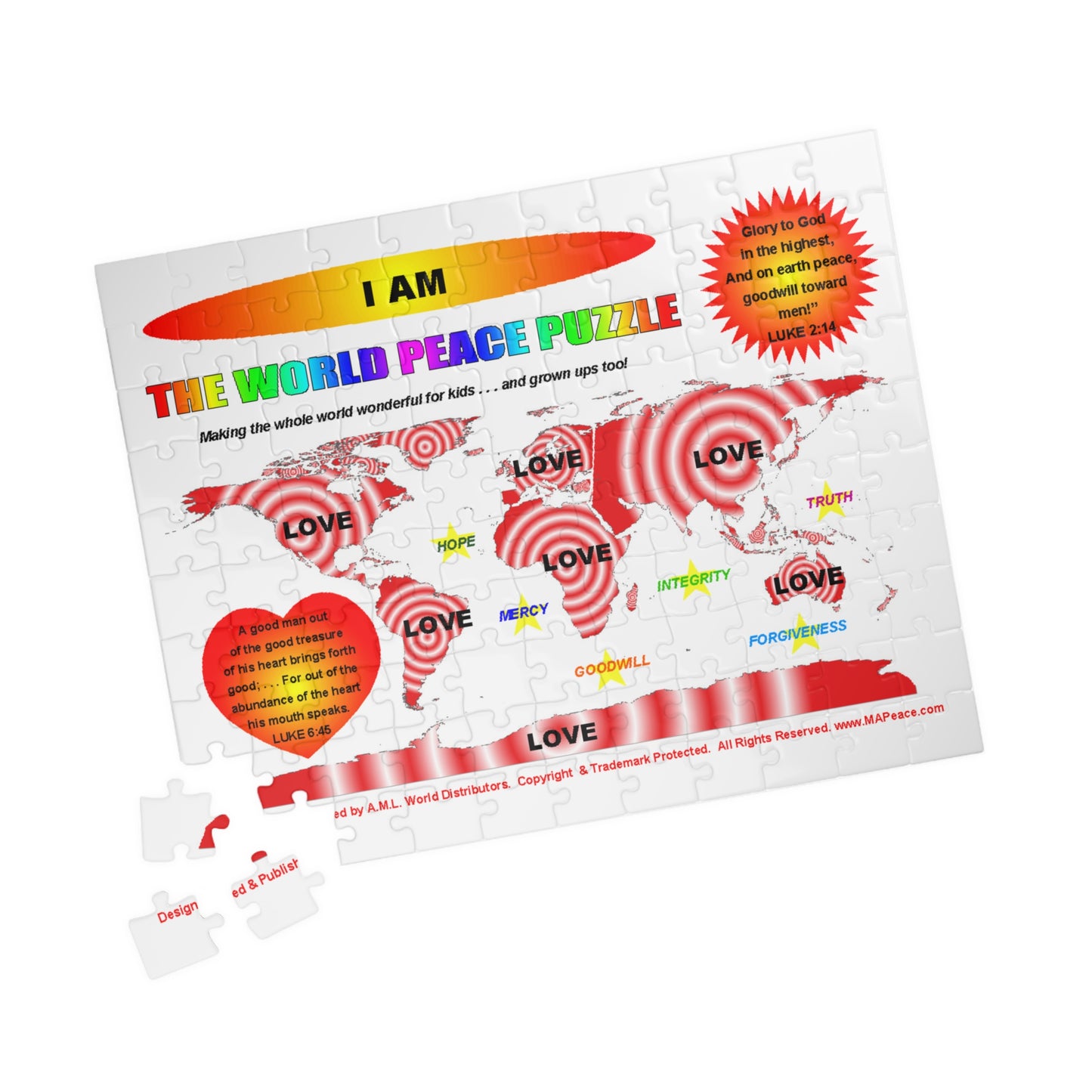 I AM Love World Peace Puzzle — Inspirational Love & Unity Jigsaw (110 pcs)