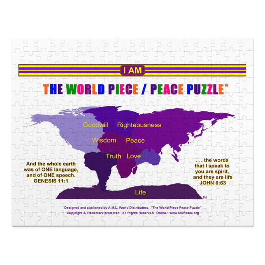 THE WORLD PIECE / PEACE PUZZLE! Jigsaw Puzzle with Tin - Inspirational Message for Unity and Harmony
