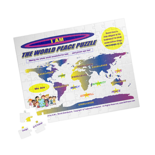 I AM Excellence - World Peace Jigsaw Puzzle – Inspirational 110 Piece Puzzle