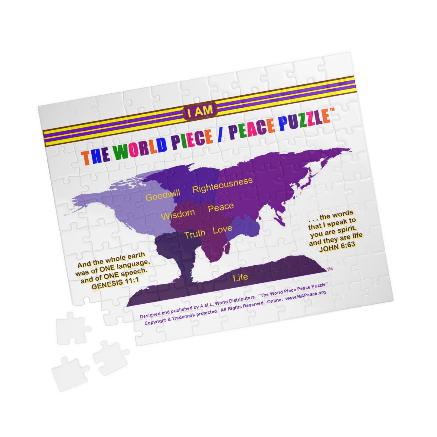 I AM The World Piece / Peace Puzzle - Purple