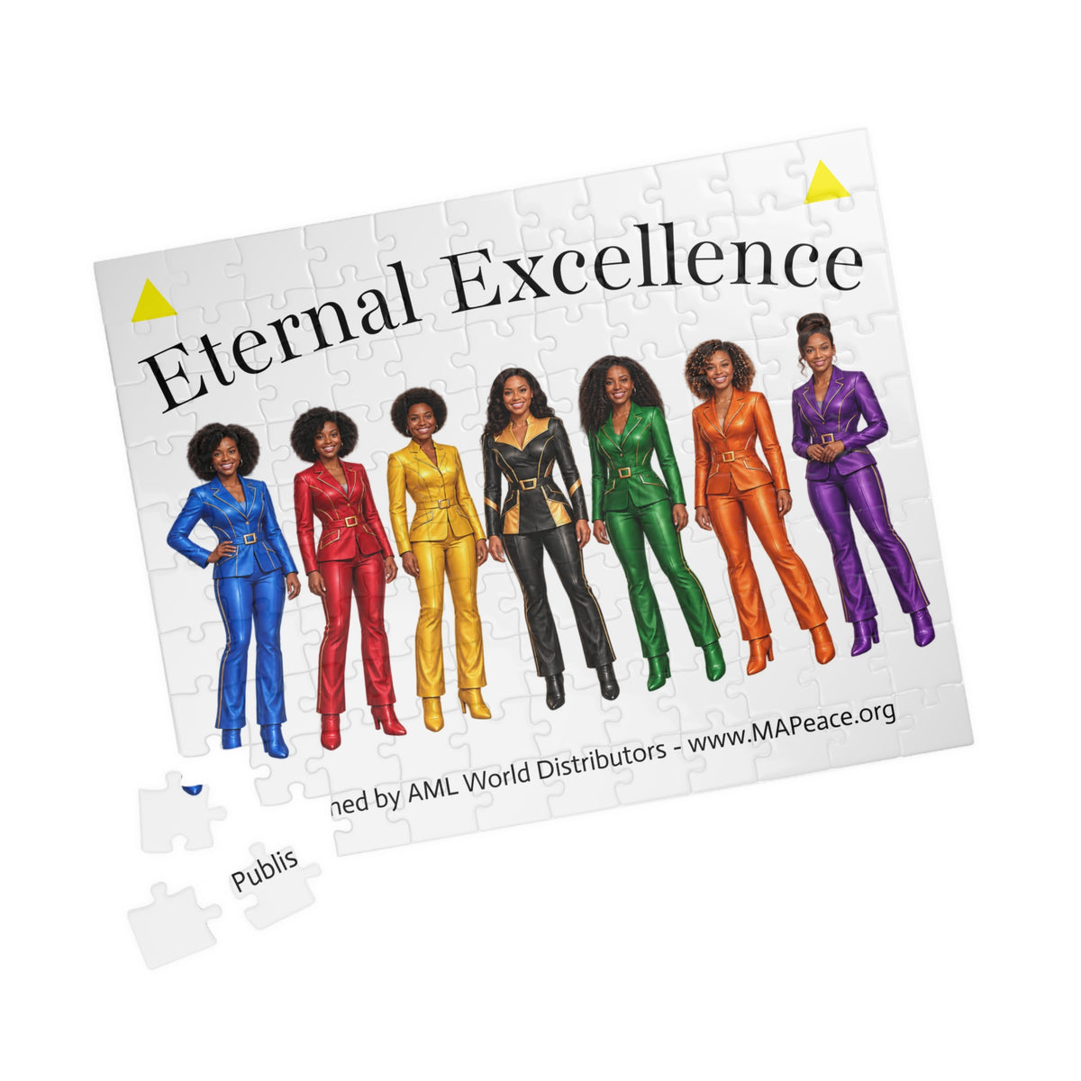 Eternal Excellence Jigsaw Puzzle | Rainbow Suited Women Illustration, 110 Pieces