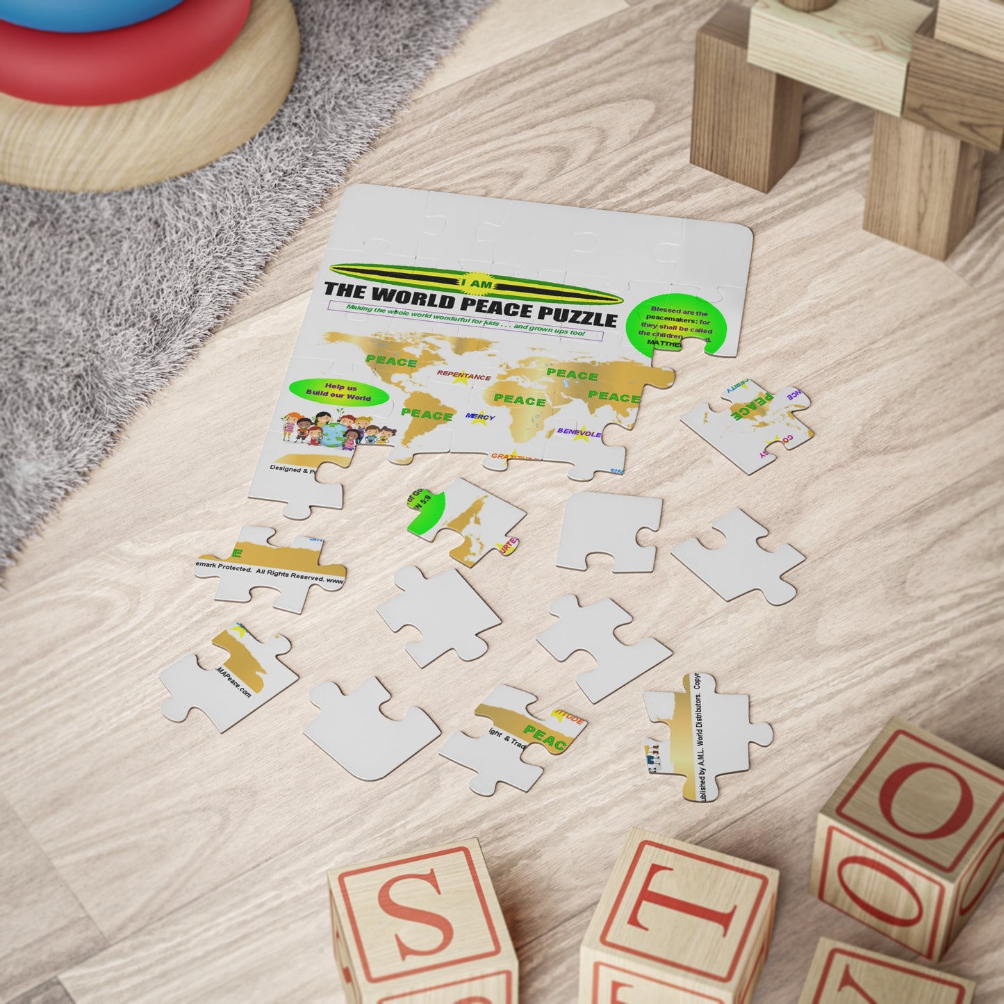World Peace Puzzle Kids Puzzle | 30-Piece Educational Map