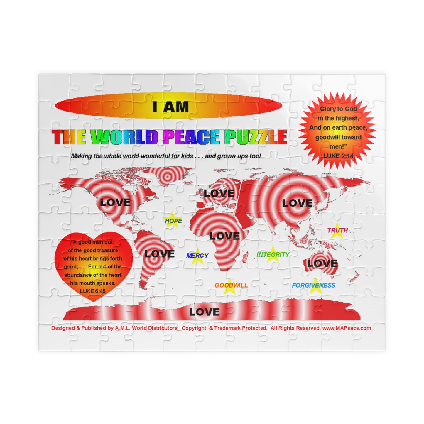 I AM Love World Peace Puzzle — Inspirational Love & Unity Jigsaw (110 pcs)