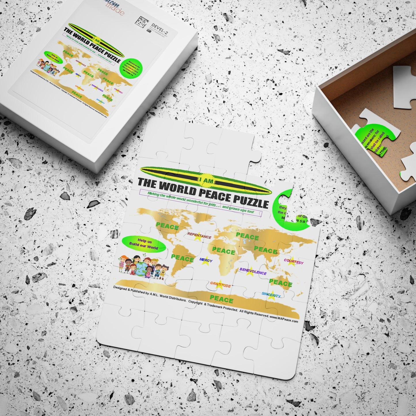 World Peace Puzzle Kids Puzzle | 30-Piece Educational Map
