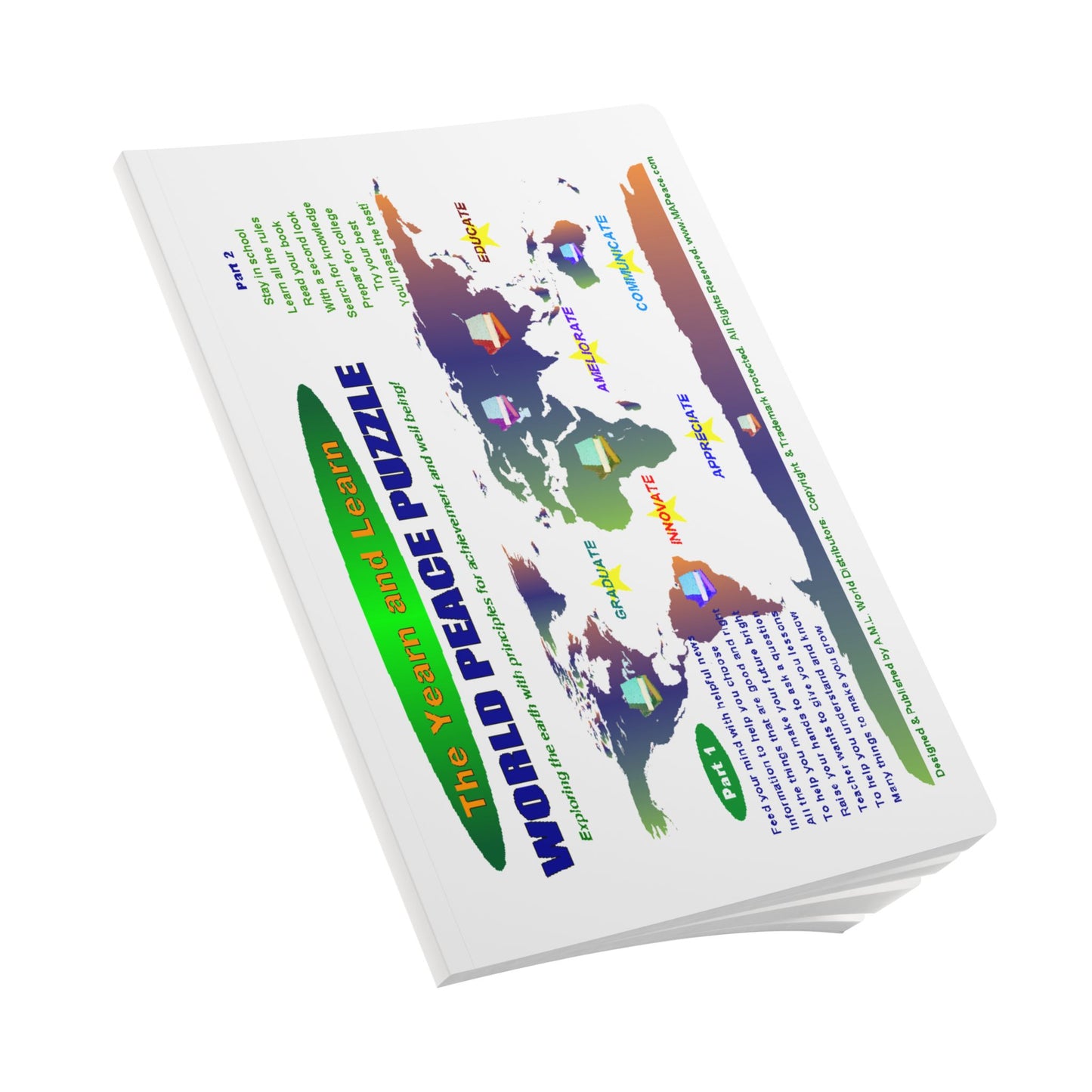 The Yearn & Learn - World Peace Puzzle map journal | Softcover Journal with printed interiors