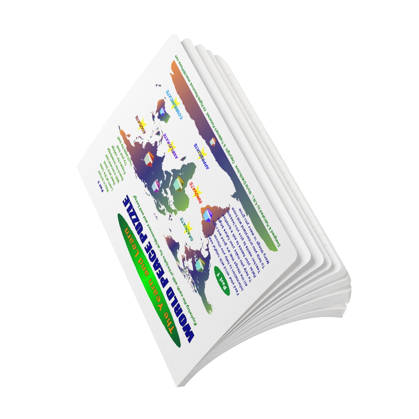 The Yearn & Learn - World Peace Puzzle map journal | Softcover Journal with printed interiors