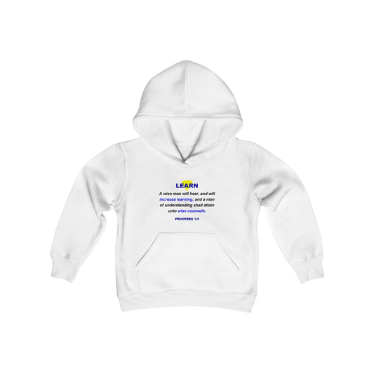 LEARN - Proverbs - Youth Heavy Blend Hooded Sweatshirt