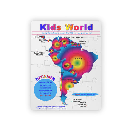 I Love South America!  Psalms 51:12  Kids' Puzzle, 30-Piece