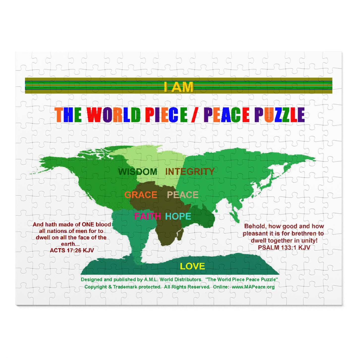 World Peace Jigsaw Puzzle with Tin - Inspiring Gift for Peace Lovers, Family Game Night, Educational Fun, Unique Home Decor