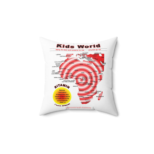 KIDS WORLD - I Love Africa - Spun Polyester Square Pillow