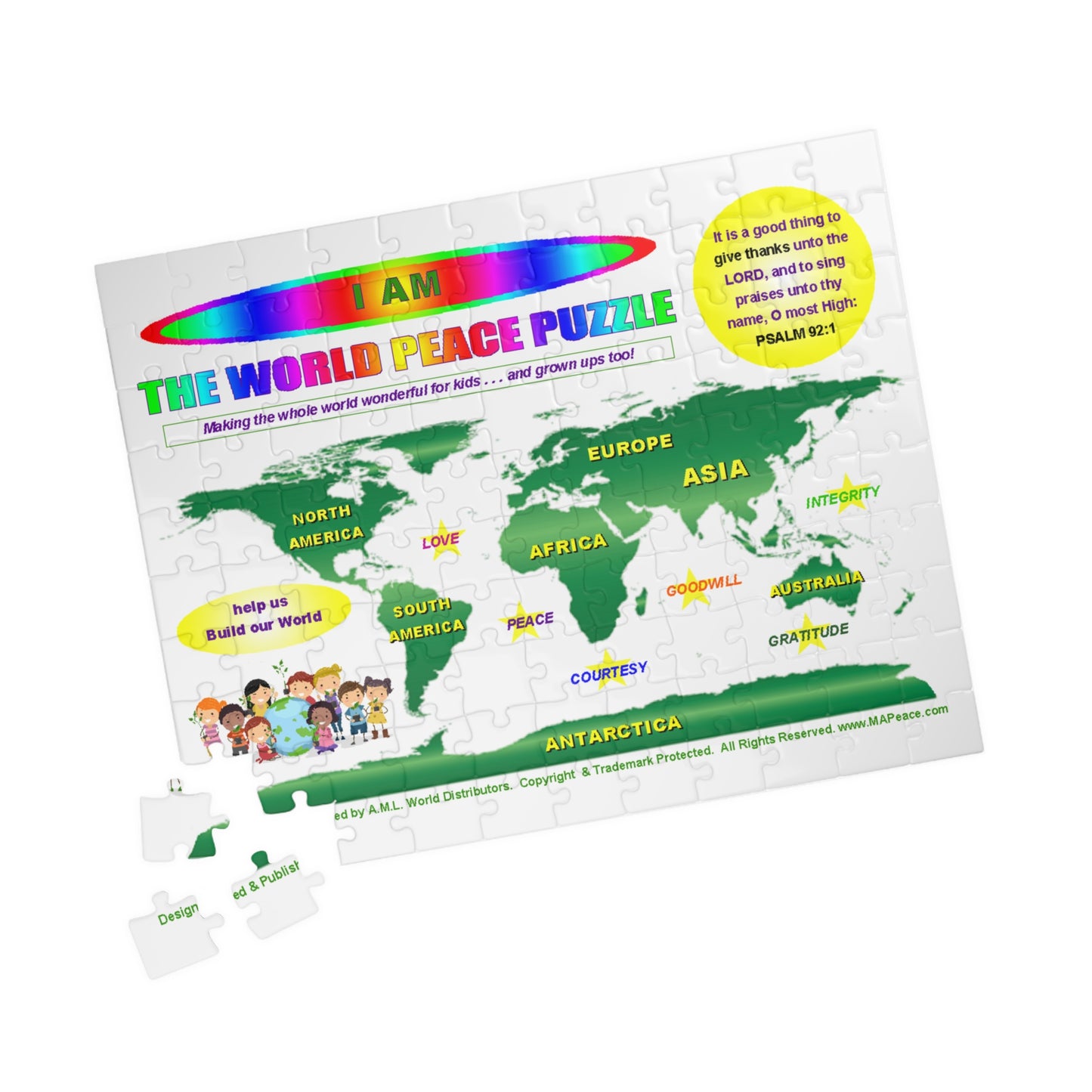 The Gratitude World Peace Puzzle – Inspirational Christian Jigsaw (110pcs)