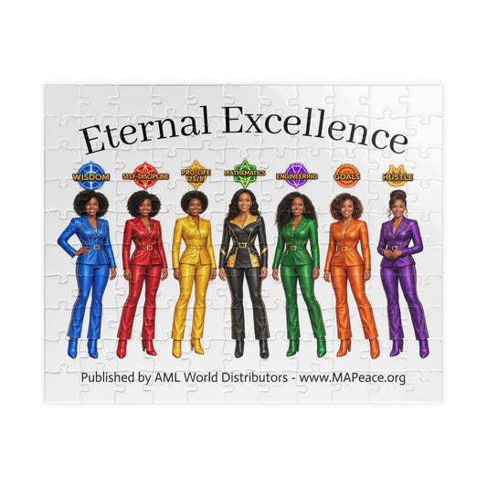 Eternal Excellence Jigsaw Puzzle | Rainbow Suited Women Illustration, 110 Pieces
