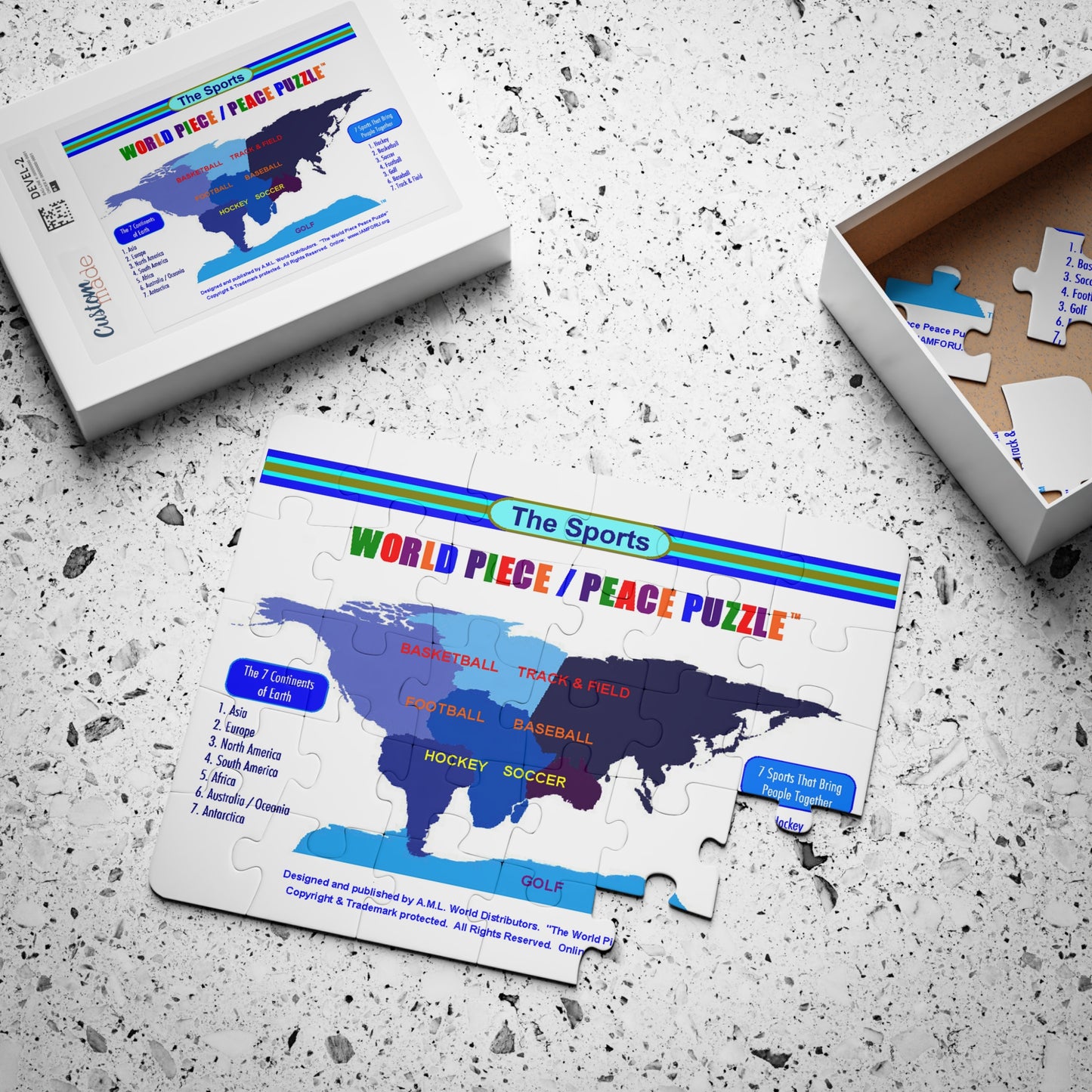 The Sports World Piece Peace Puzzle Kids' Puzzle | 30-Piece Educational Map Puzzle