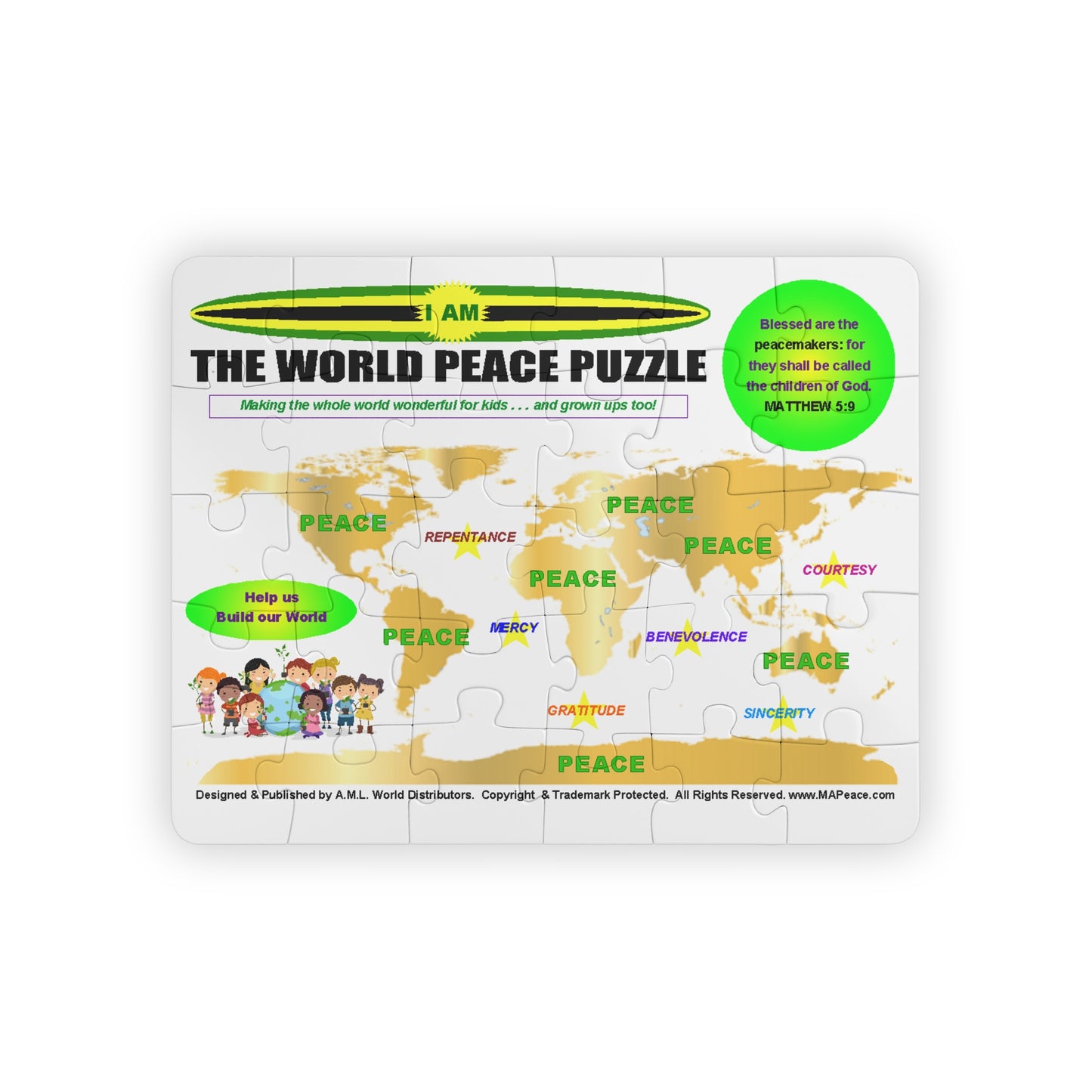 World Peace Puzzle Kids Puzzle | 30-Piece Educational Map
