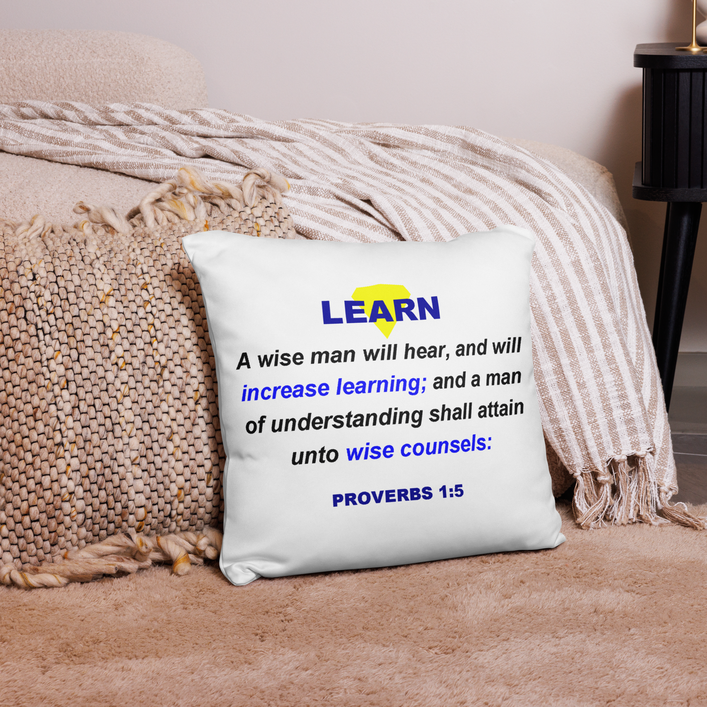 LEARN - Proverbs - Pillow 18 x 18