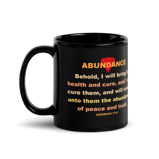 Abundance - Black Glossy Mug